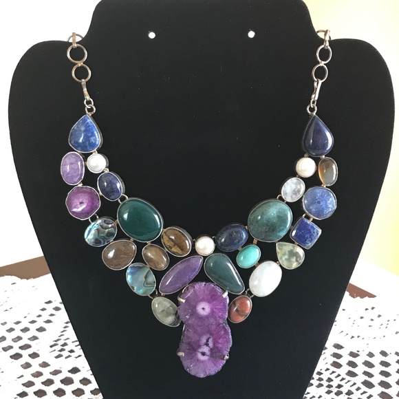 Multi Gemstone Necklace- EUC! - Picture 1 of 11